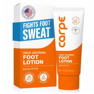 Carpe Sweat Absorbing Foot Lotion. A dermatologist-recommended solution to stop sweaty.